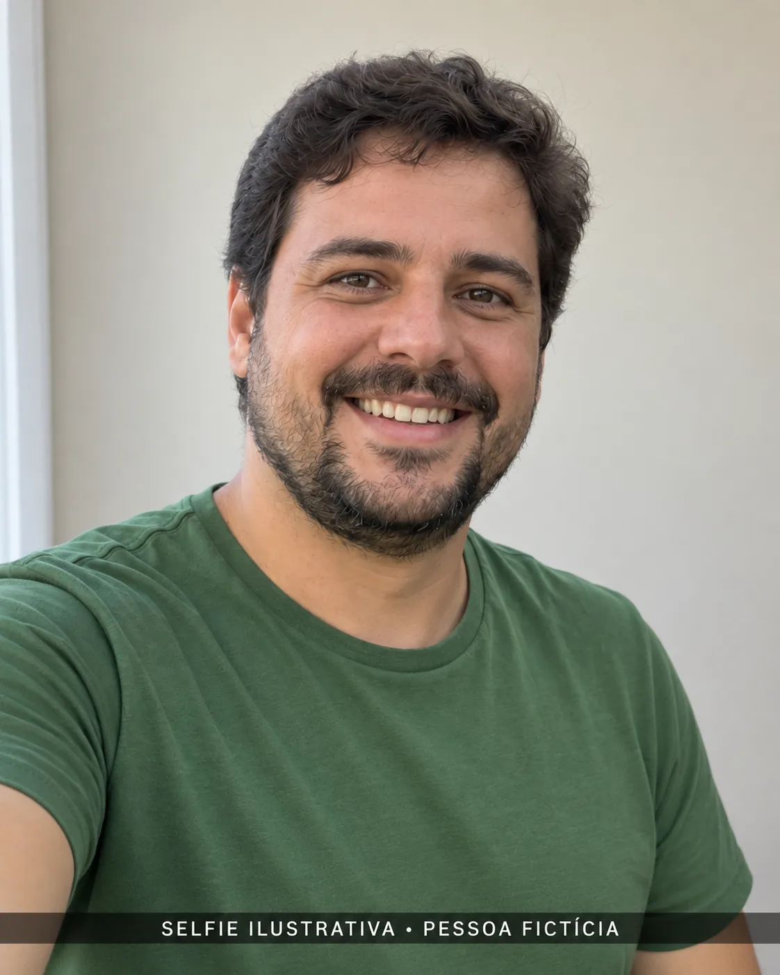 Exemplo ilustrativo de uma selfie de uma pessoa fictícia