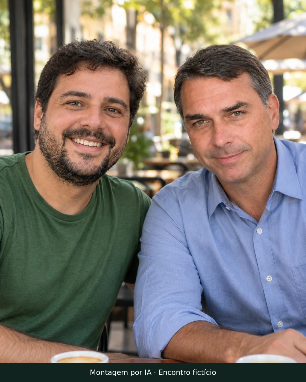 Exemplo fictício por IA: Cafezinho Entre Patriotas com Flávio Bolsonaro