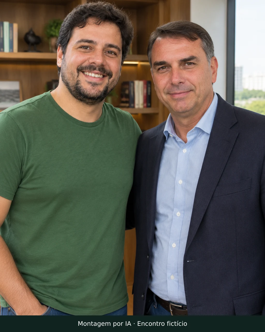 Exemplo fictício por IA: Gabinete do Futuro com Flávio Bolsonaro