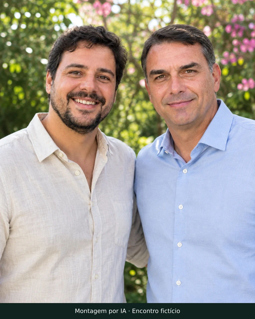 Exemplo fictício por IA: Puxadinho de Domingo com Flávio Bolsonaro